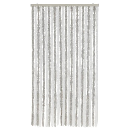 Fly Curtain Light Grey and White 100x200 cm Chenille