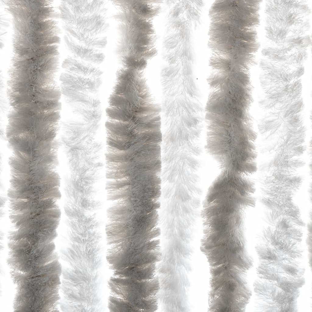 Fly Curtain Light Grey and White 100x200 cm Chenille