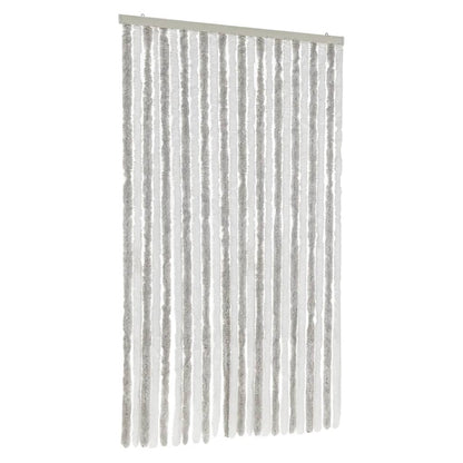 Fly Curtain Light Grey and White 100x220 cm Chenille