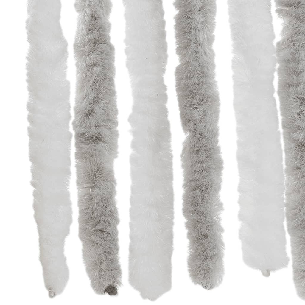 Fly Curtain Light Grey and White 100x220 cm Chenille