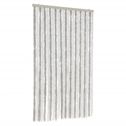 Fly Curtain Light Grey and White 100x230 cm Chenille