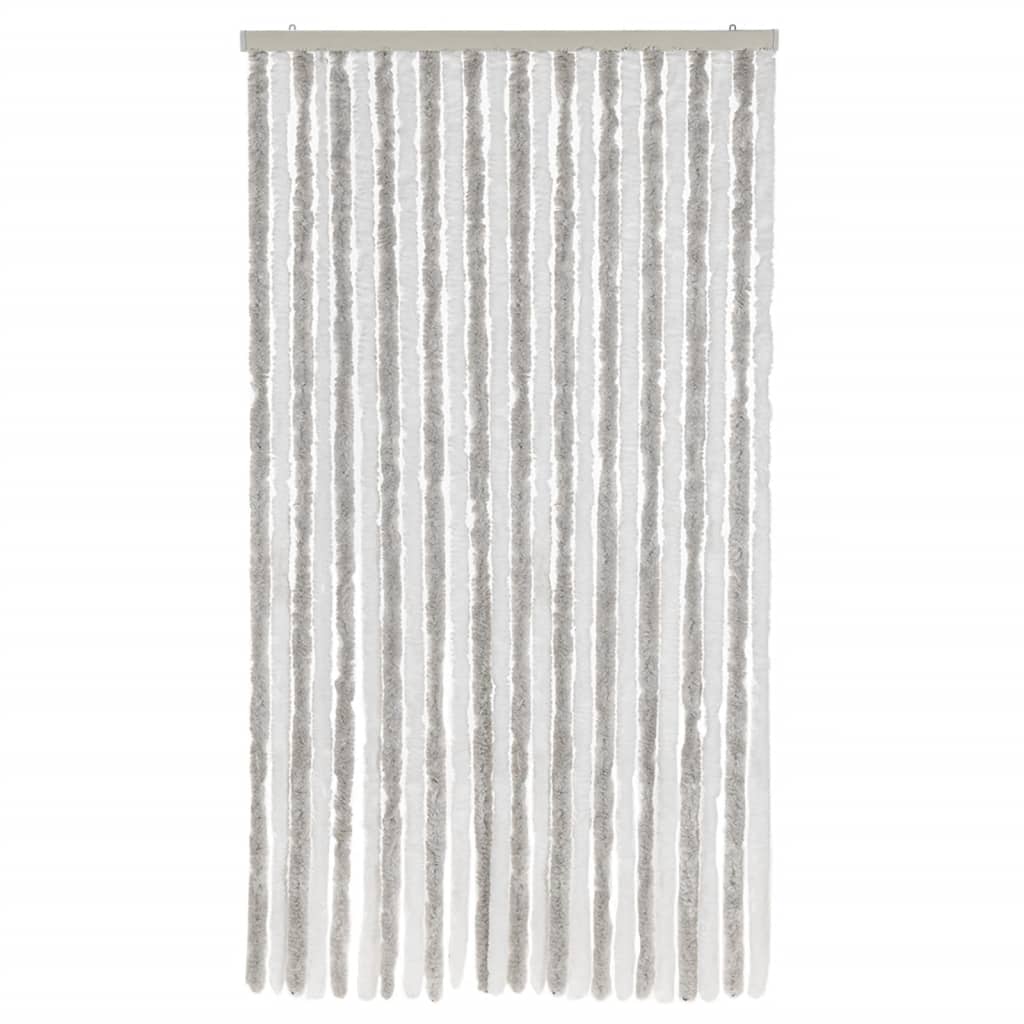 Fly Curtain Light Grey and White 100x230 cm Chenille