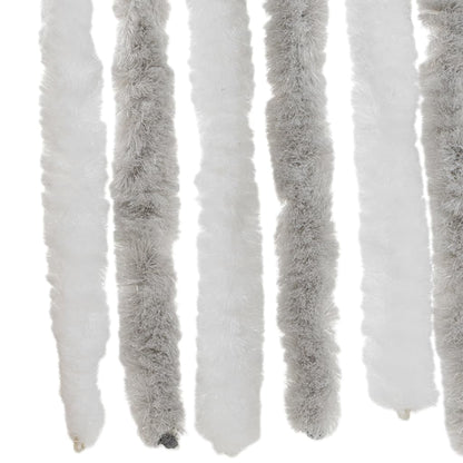 Fly Curtain Light Grey and White 100x230 cm Chenille