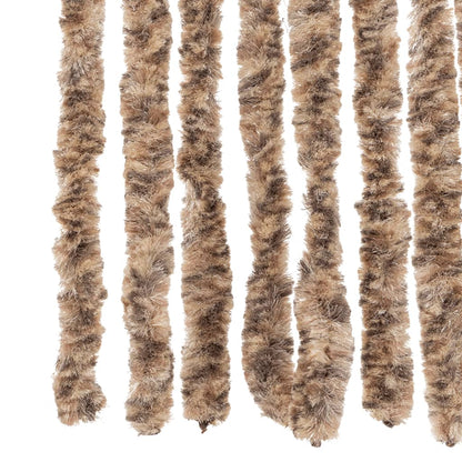 Fly Curtain Beige and Dark Brown 56x185 cm Chenille