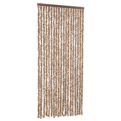 Fly Curtain Beige and Dark Brown 56x200 cm Chenille