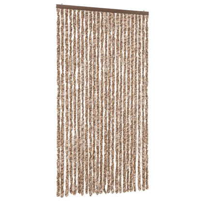 Fly Curtain Beige and Dark Brown 100x200 cm Chenille