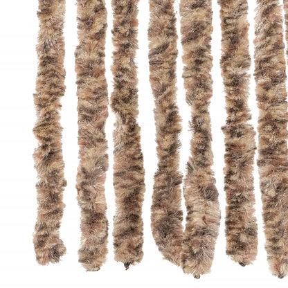 Fly Curtain Beige and Dark Brown 100x200 cm Chenille