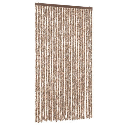 Fly Curtain Beige and Dark Brown 100x230 cm Chenille