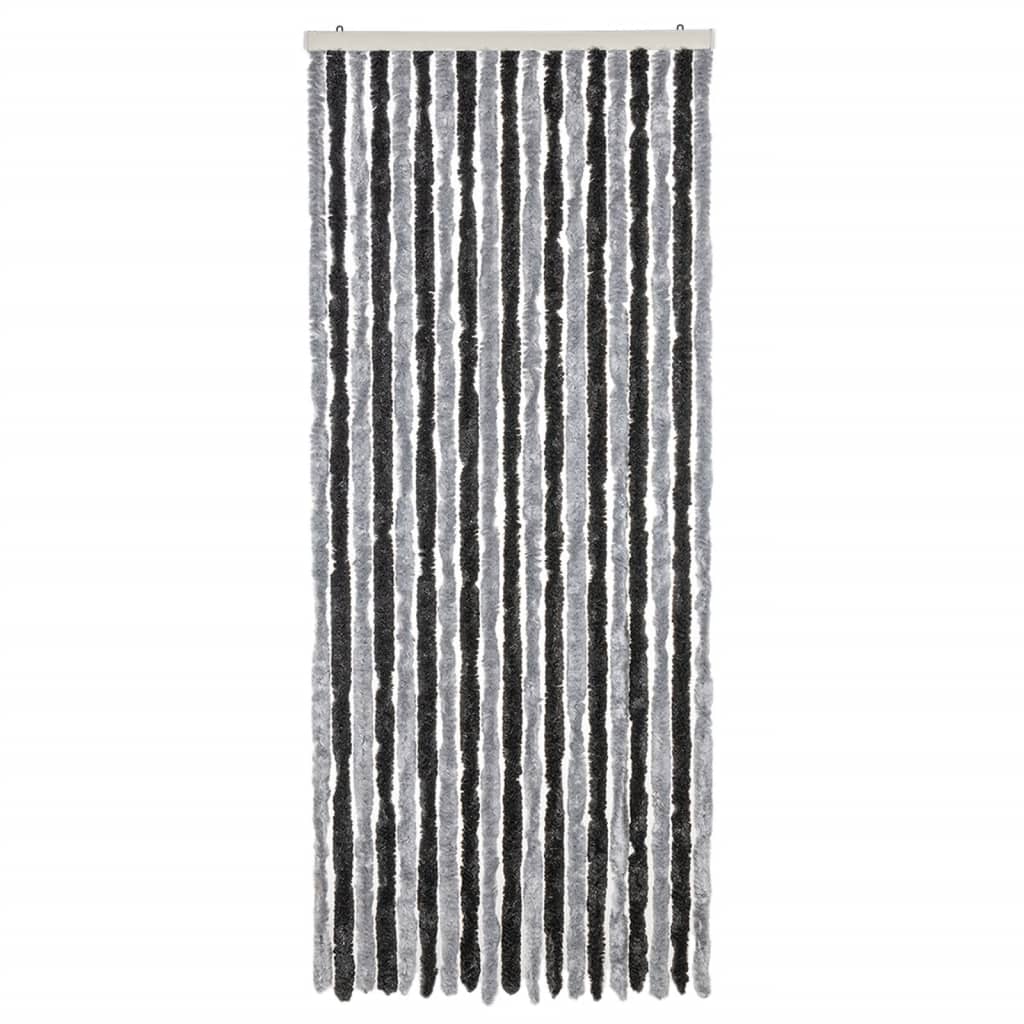 Fly Curtain Grey and Black 56x185 cm Chenille