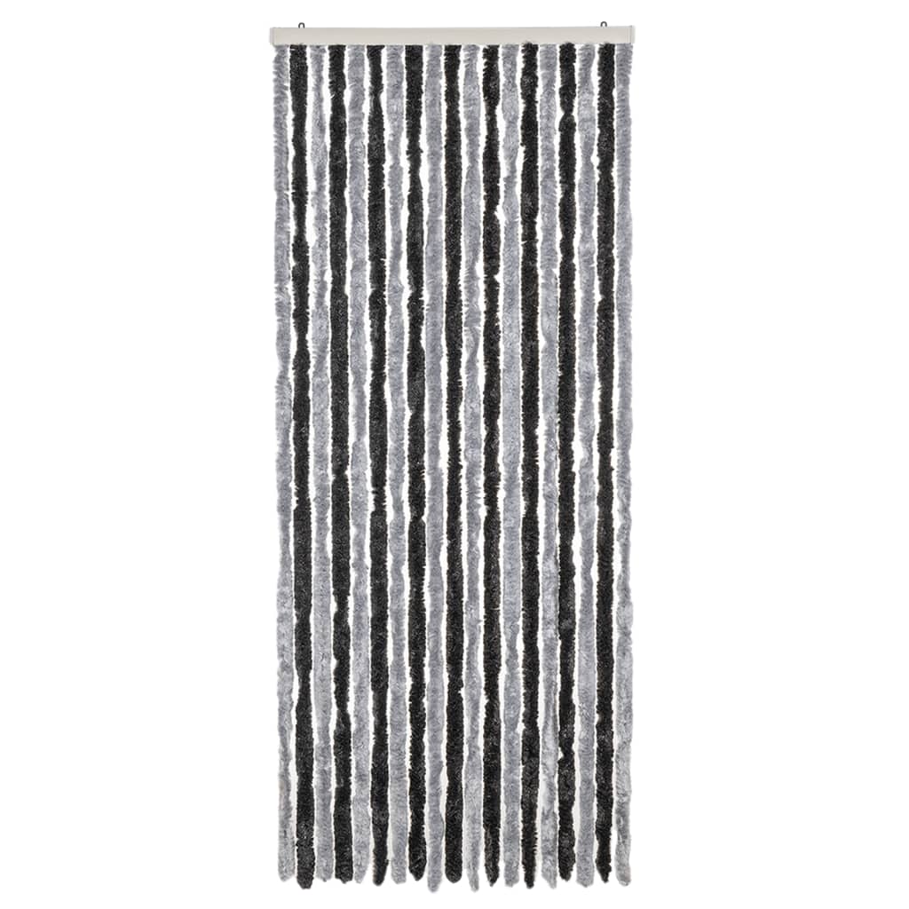 Fly Curtain Grey and Black 56x200 cm Chenille