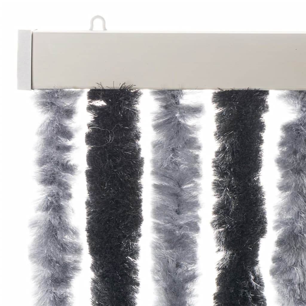 Fly Curtain Grey and Black 56x200 cm Chenille