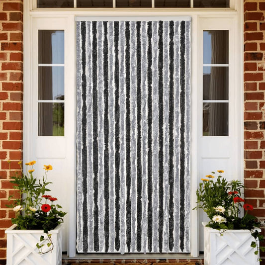 Fly Curtain Grey and Black 90x200 cm Chenille