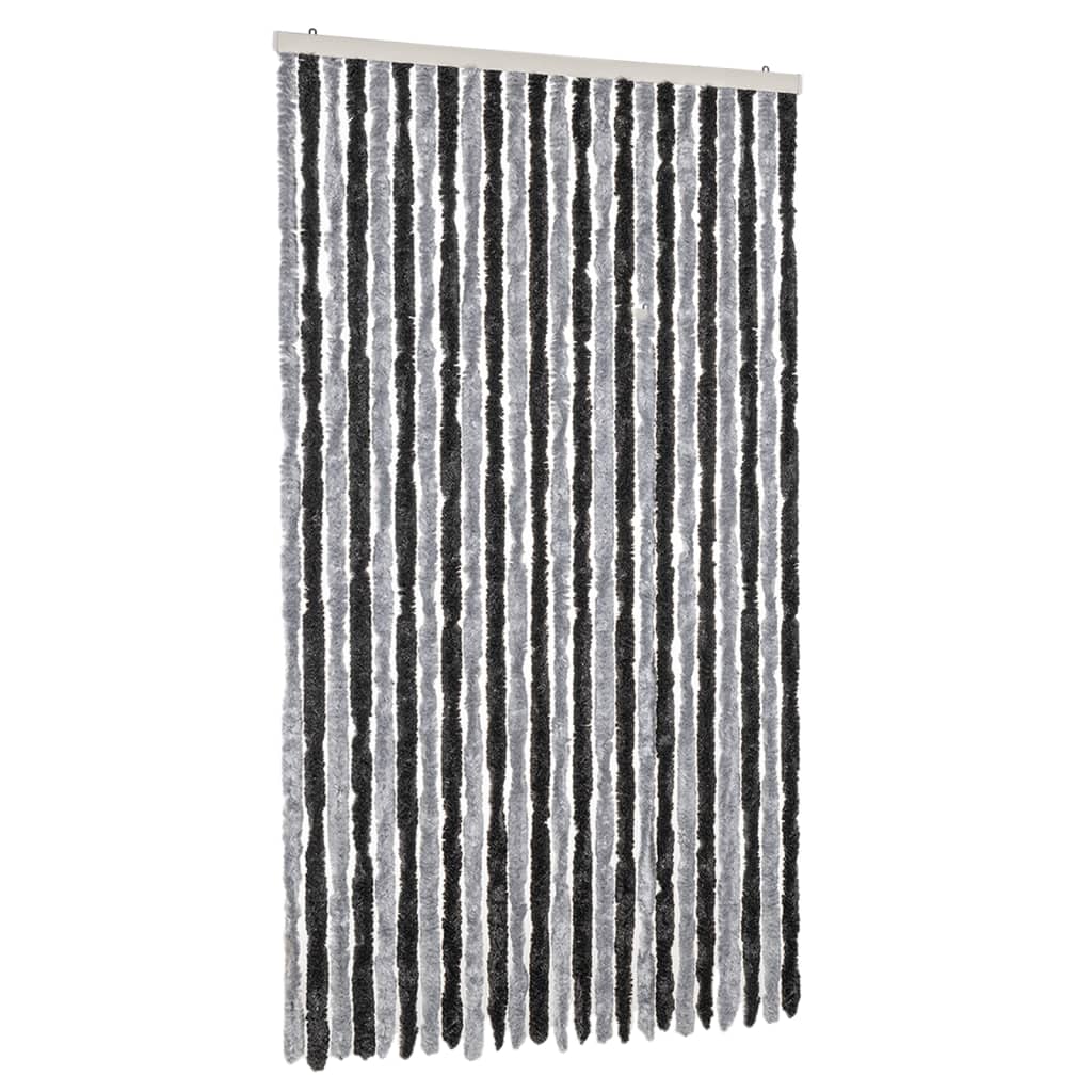 Fly Curtain Grey and Black 100x220 cm Chenille