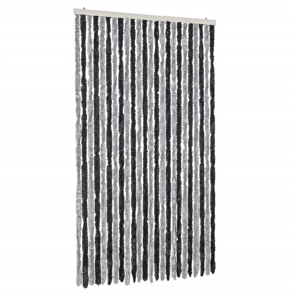 Fly Curtain Grey and Black 100x230 cm Chenille