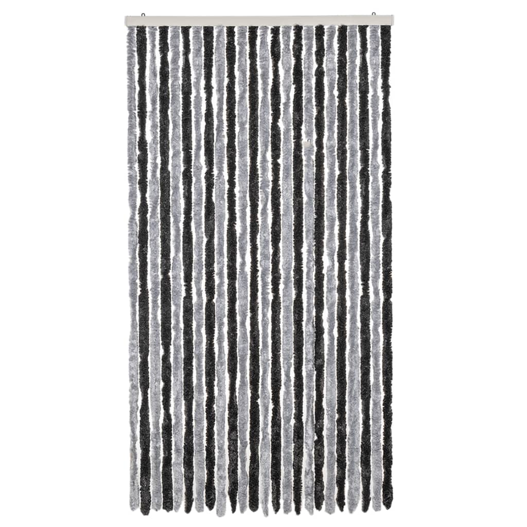 Fly Curtain Grey and Black 100x230 cm Chenille