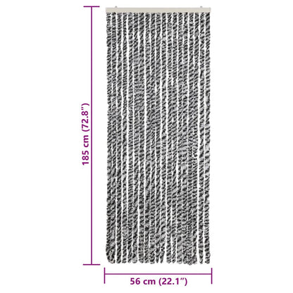 Fly Curtain Grey and Black and White 56x185 cm Chenille