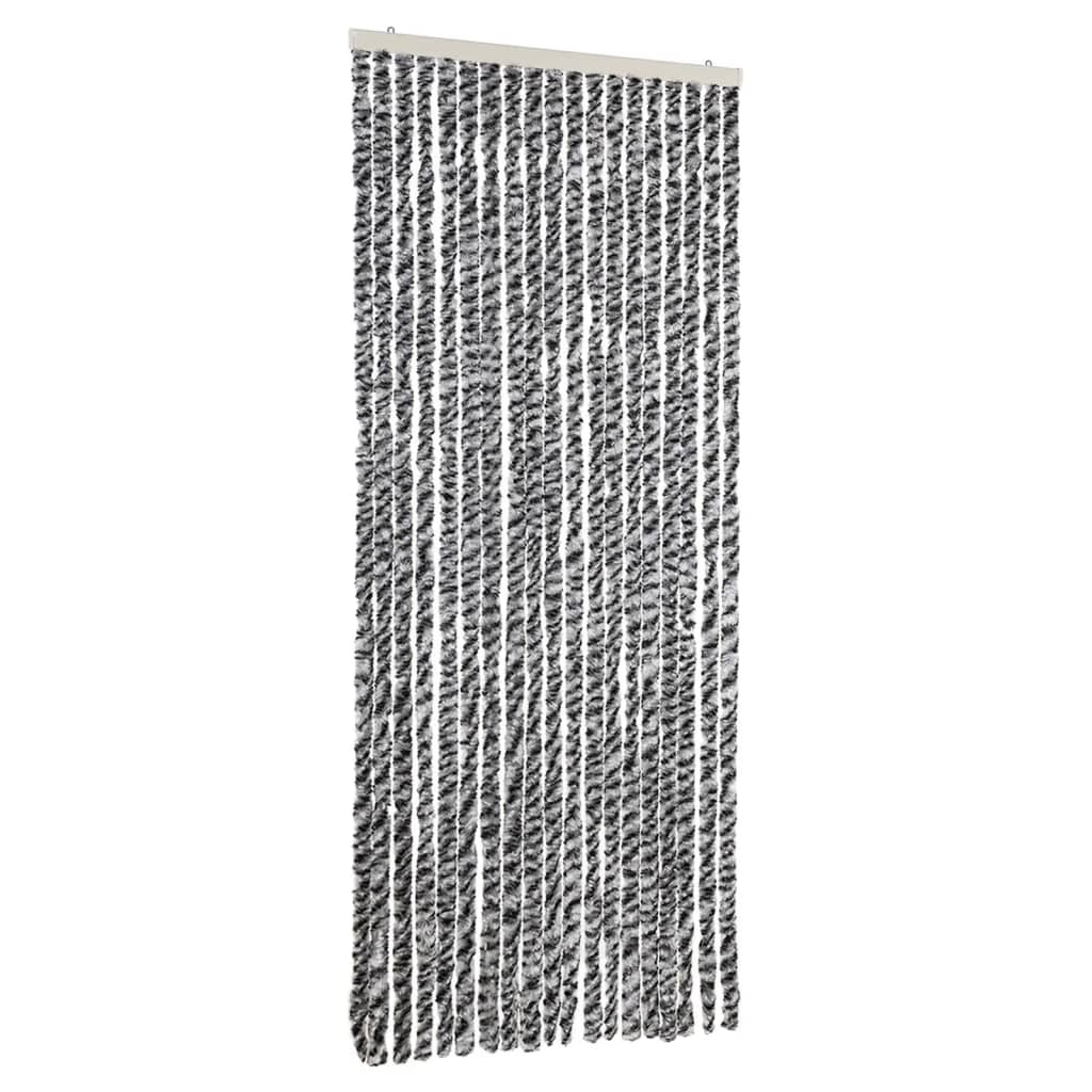 Fly Curtain Grey and Black and White 56x200 cm Chenille