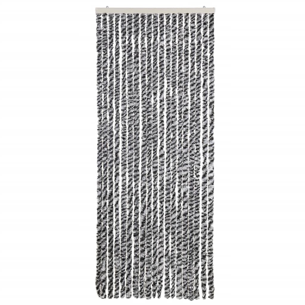 Fly Curtain Grey and Black and White 56x200 cm Chenille