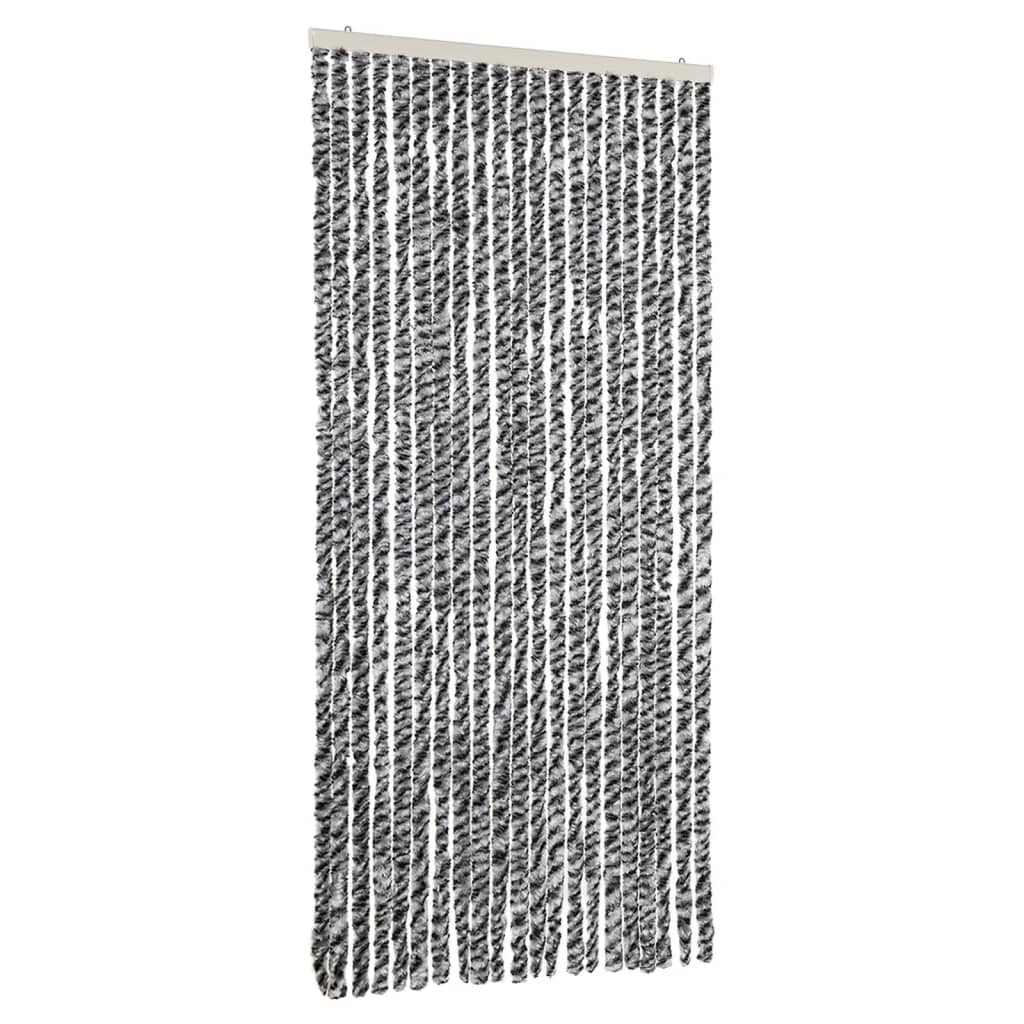 Fly Curtain Grey and Black and White 90x220 cm Chenille