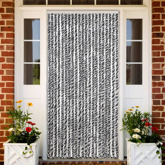 Fly Curtain Grey and Black and White 90x220 cm Chenille