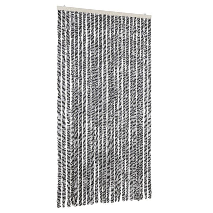 Fly Curtain Grey and Black and White 100x220 cm Chenille