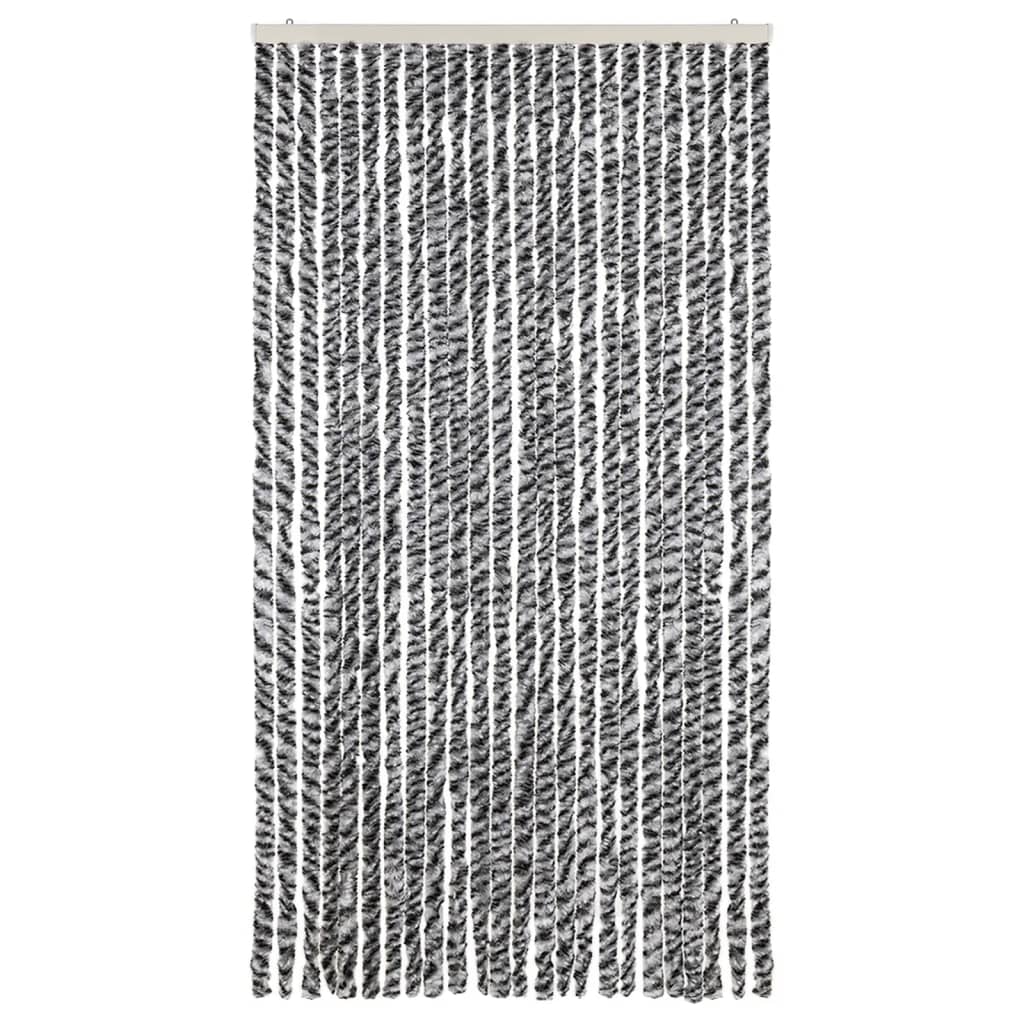 Fly Curtain Grey and Black and White 100x220 cm Chenille