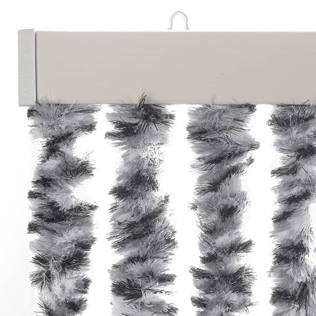 Fly Curtain Grey and Black and White 100x220 cm Chenille