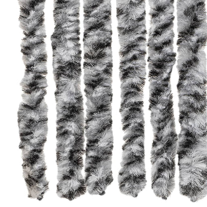 Fly Curtain Grey and Black and White 100x220 cm Chenille