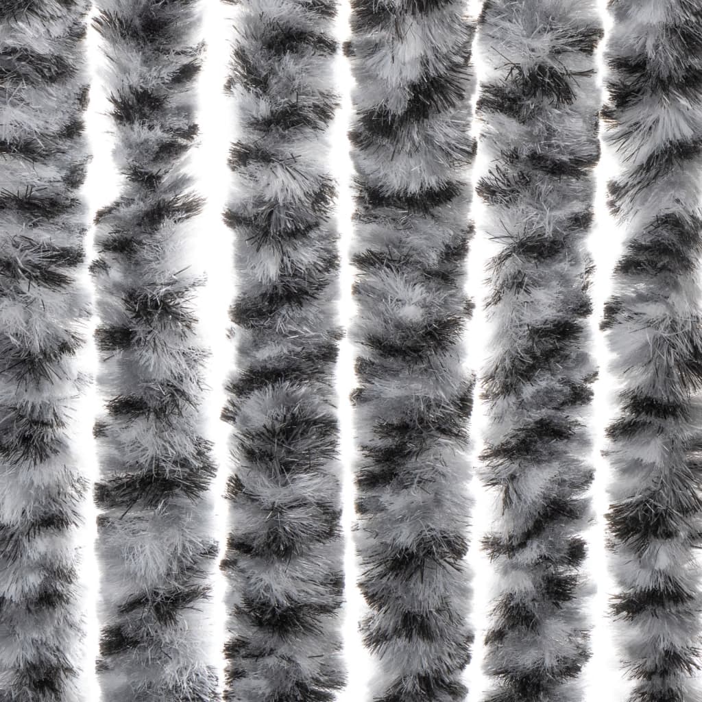 Fly Curtain Grey and Black and White 100x220 cm Chenille