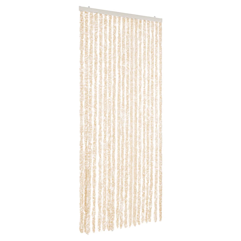 Fly Curtain Beige and White 56x200 cm Chenille