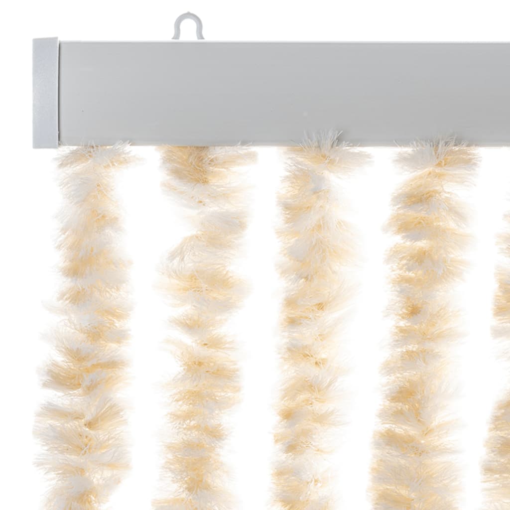 Fly Curtain Beige and White 56x200 cm Chenille