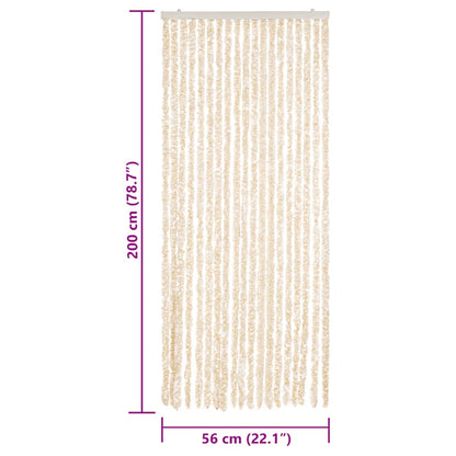 Fly Curtain Beige and White 56x200 cm Chenille