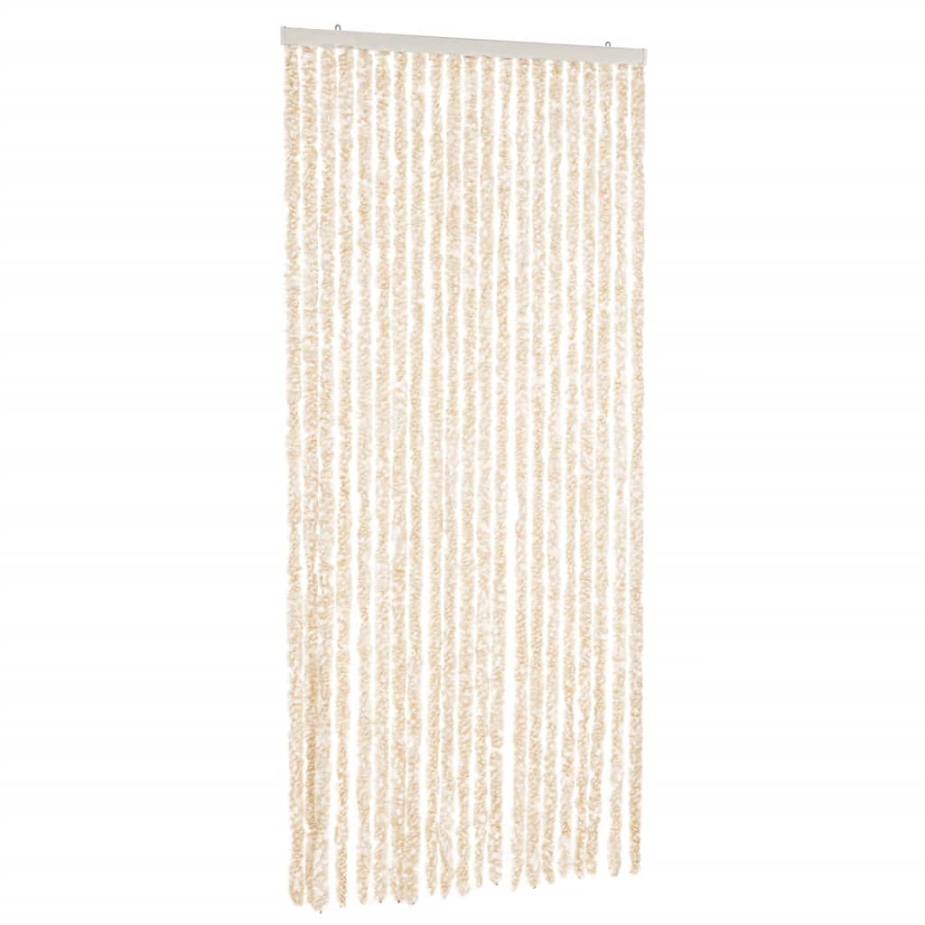 Fly Curtain Beige and White 90x200 cm Chenille