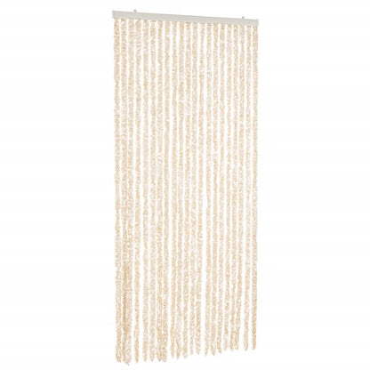 Fly Curtain Beige and White 90x200 cm Chenille