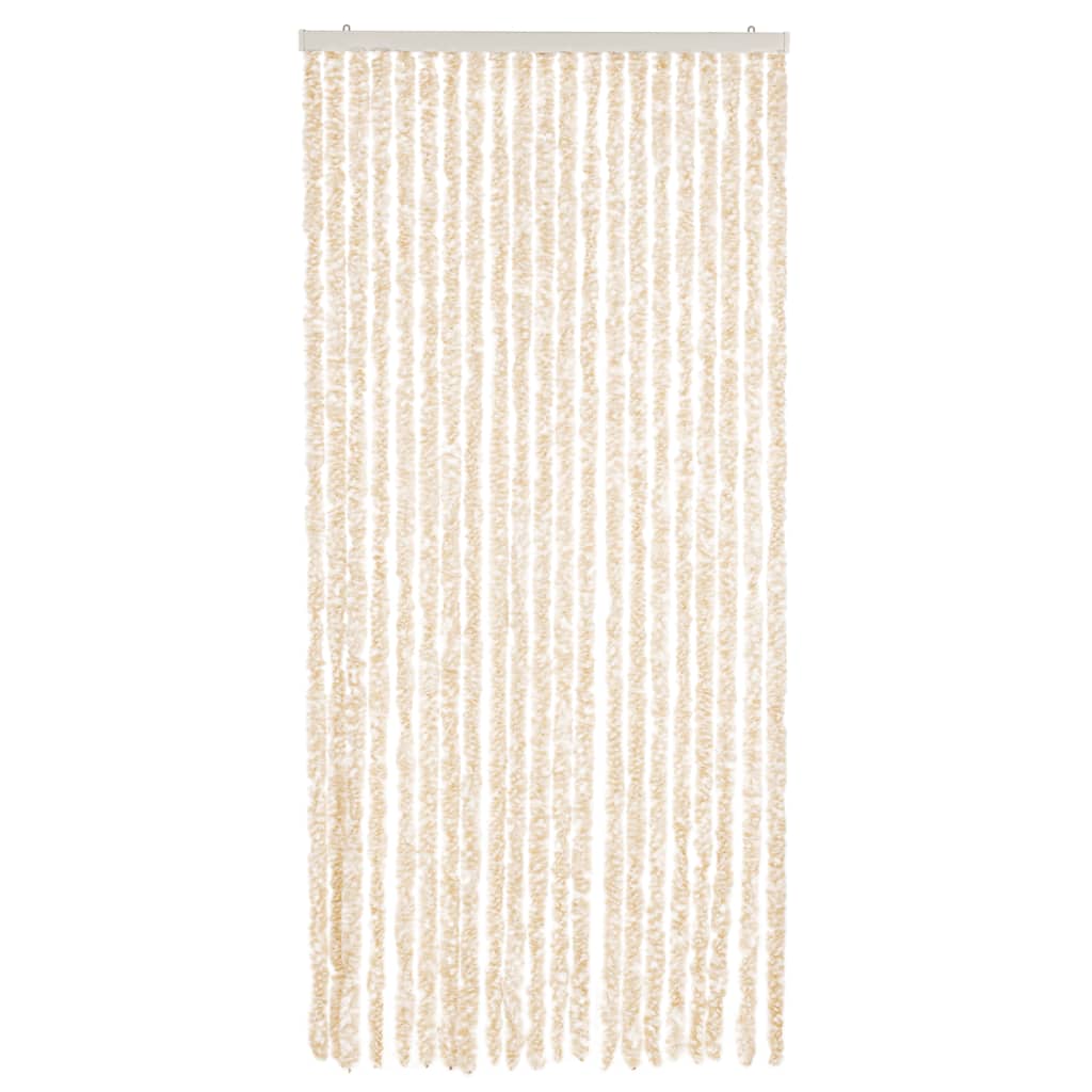 Fly Curtain Beige and White 90x200 cm Chenille