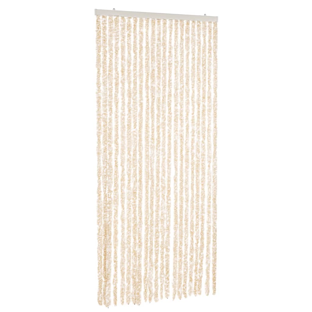 Fly Curtain Beige and White 90x220 cm Chenille