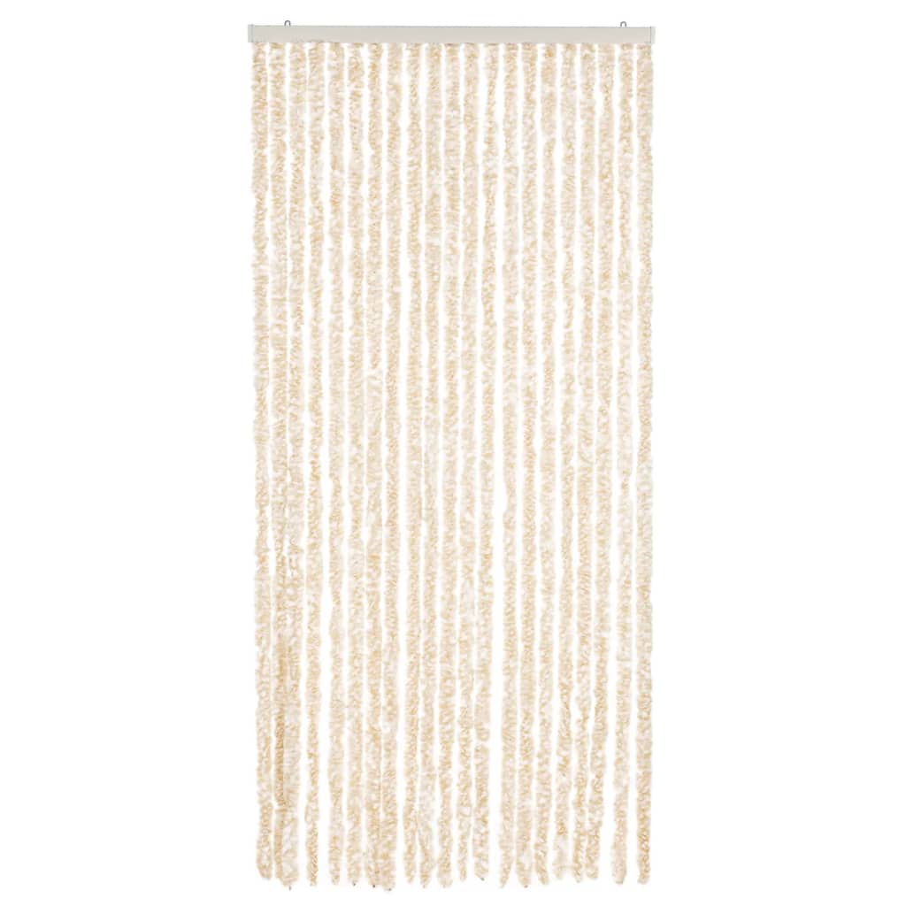 Fly Curtain Beige and White 90x220 cm Chenille