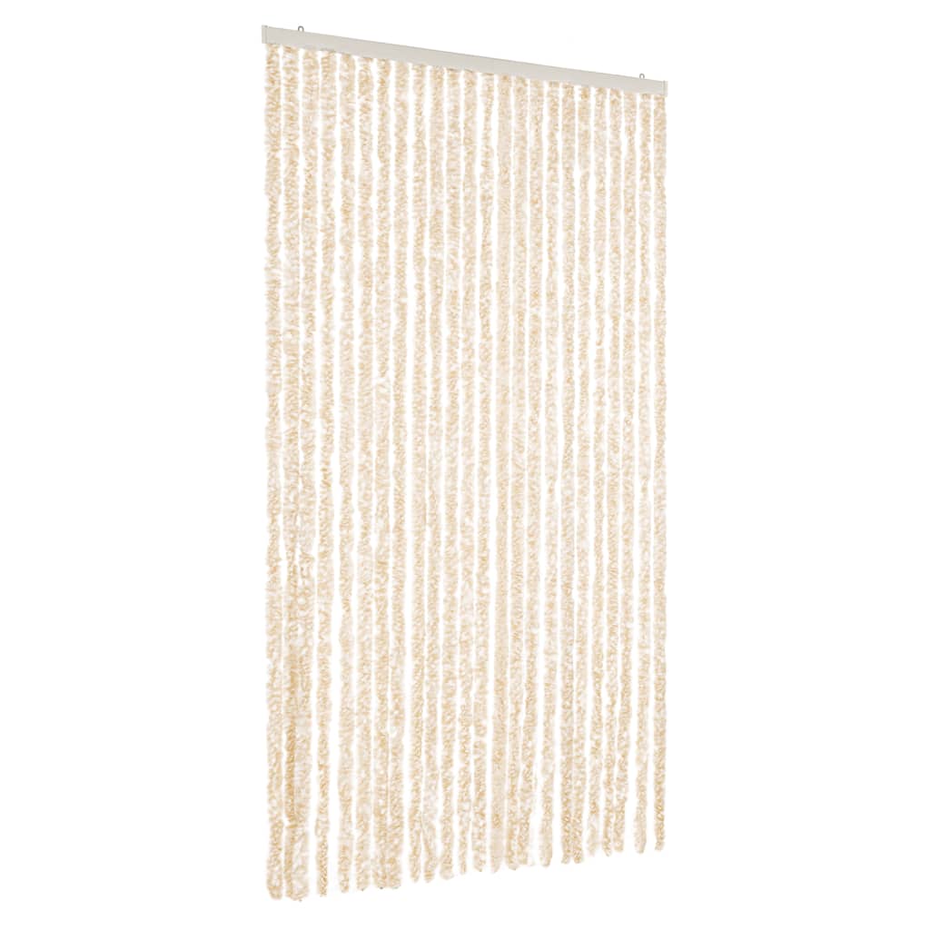 Fly Curtain Beige and White 100x230 cm Chenille