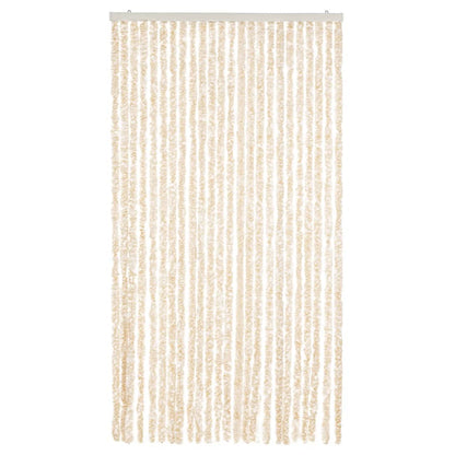 Fly Curtain Beige and White 100x230 cm Chenille