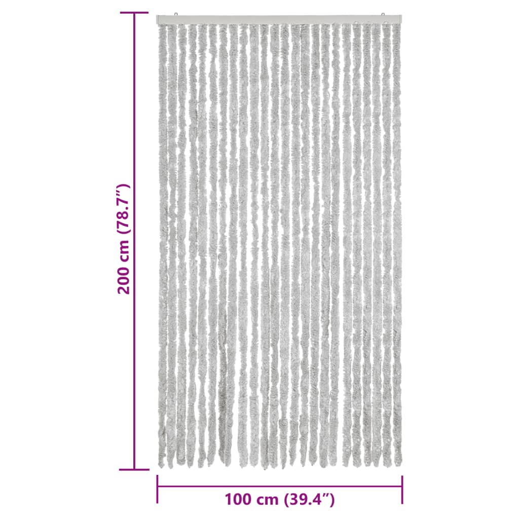 Fly Curtain Grey 100x200 cm Chenille