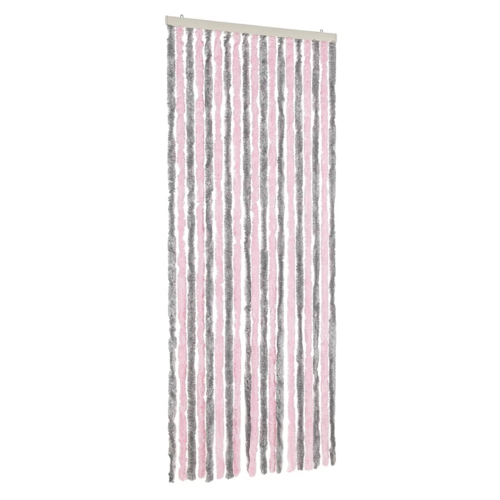 Fly Curtain Silver Grey and Pink 56x185 cm Chenille