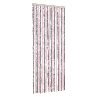 Fly Curtain Silver Grey and Pink 56x185 cm Chenille