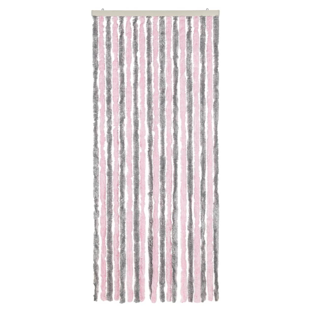 Fly Curtain Silver Grey and Pink 56x185 cm Chenille