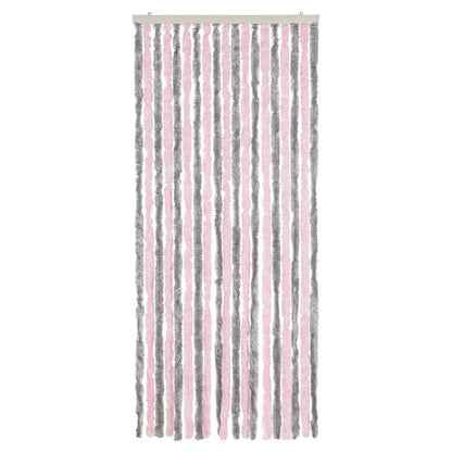 Fly Curtain Silver Grey and Pink 56x185 cm Chenille