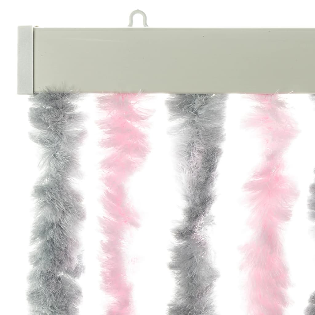 Fly Curtain Silver Grey and Pink 56x185 cm Chenille