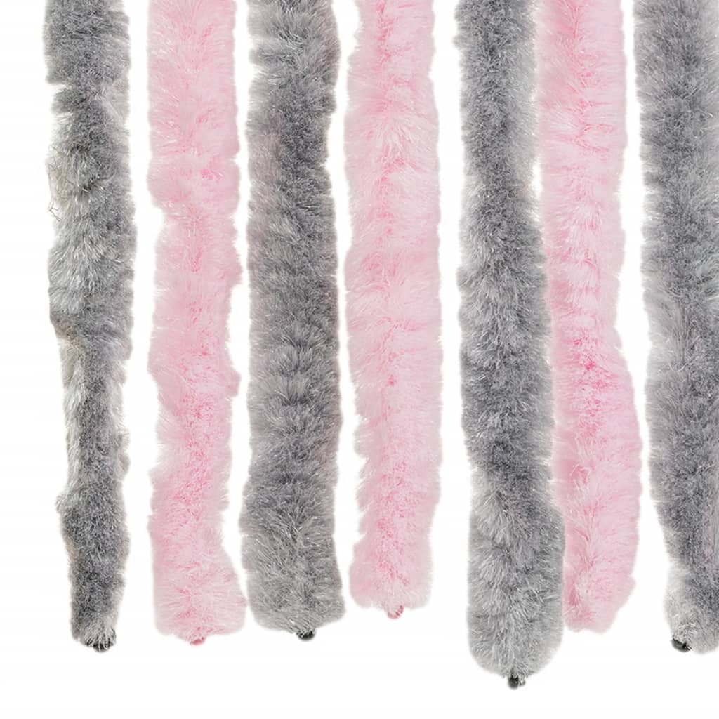 Fly Curtain Silver Grey and Pink 56x185 cm Chenille