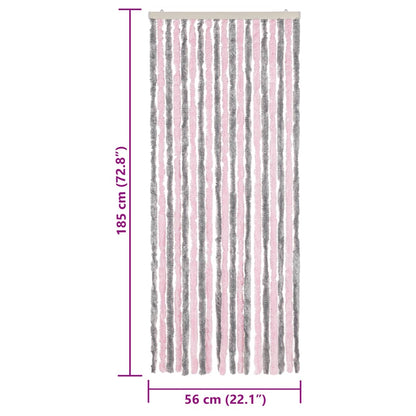 Fly Curtain Silver Grey and Pink 56x185 cm Chenille