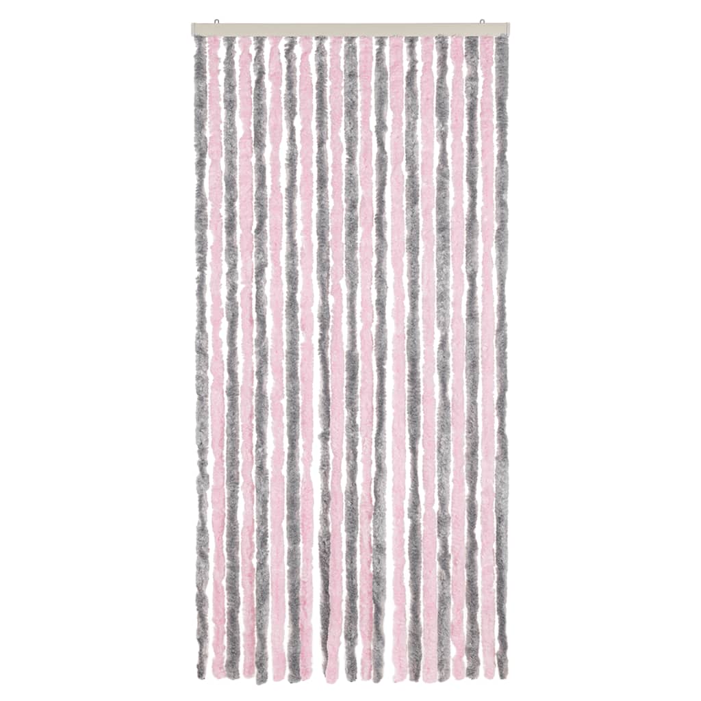 Fly Curtain Silver Grey and Pink 90x200 cm Chenille