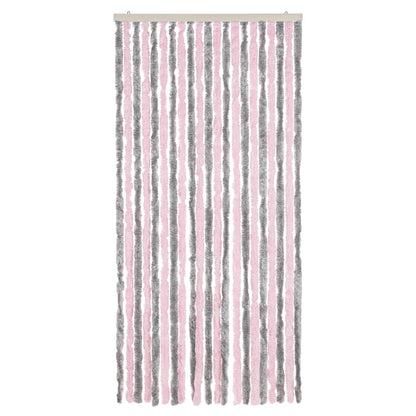 Fly Curtain Silver Grey and Pink 90x200 cm Chenille