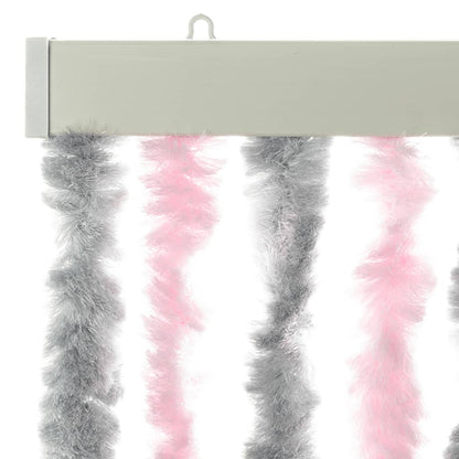 Fly Curtain Silver Grey and Pink 90x200 cm Chenille